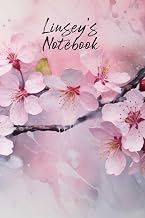 Linsey’s Notebook: Personalized Diary Journal for Linsey, Stylish Watercolor Apple Blossom Diary, 6"x 9" 160 Lined Pages