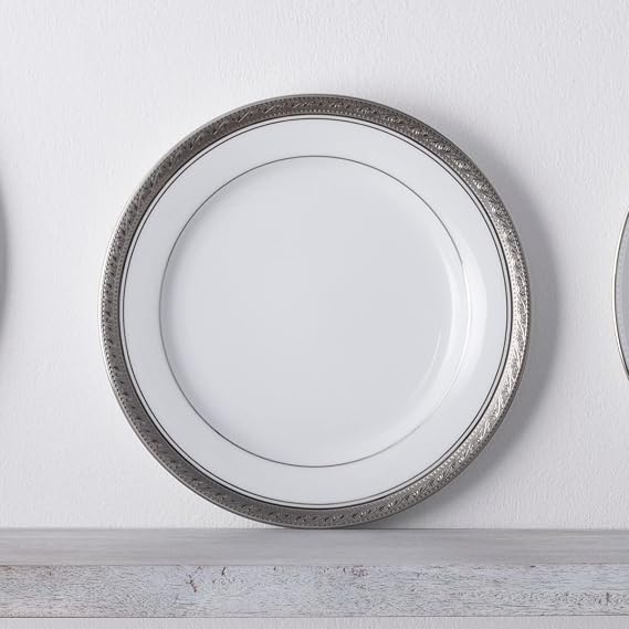 Noritake Crestwood Platinum Set of 4 Salad Plates, 8-1/4