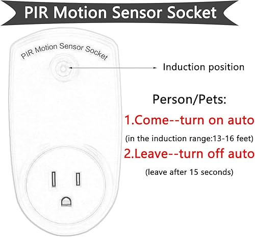 Miniatura 4 de Kiven Luz de jaula impermeable para exteriores e interiores con sensor de movimiento enchufable para encenderapagar la luz automáticamente, montaje