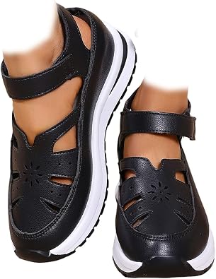 Orthopedic Shoes for Women 2025,Womens Platform Sandal Closed Toe Comfortable Walking Shoes Hollow Ankle Strap Wedges Summe