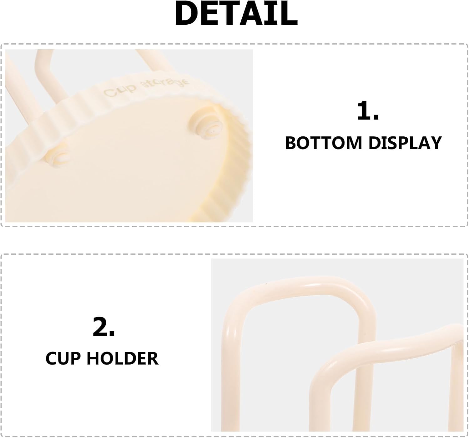 PATKAW Multi-Function Disposable Cup Holder and Lid Organizer, Desktop Coffee Station Dispenser, Milk White Cup Storage Rack for Bathroom, Office, and Kitchen Use