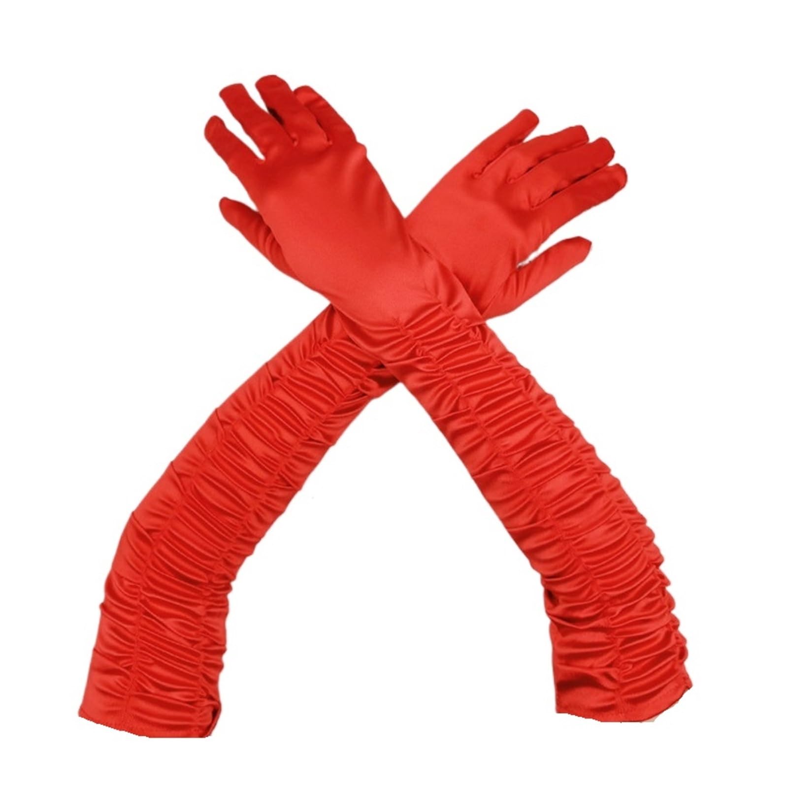 Guanti da cerimonia donna lunghi e solidi in raso, morbidi multicolori, performance di danza, elasticità, stile retrò Per Le Donne