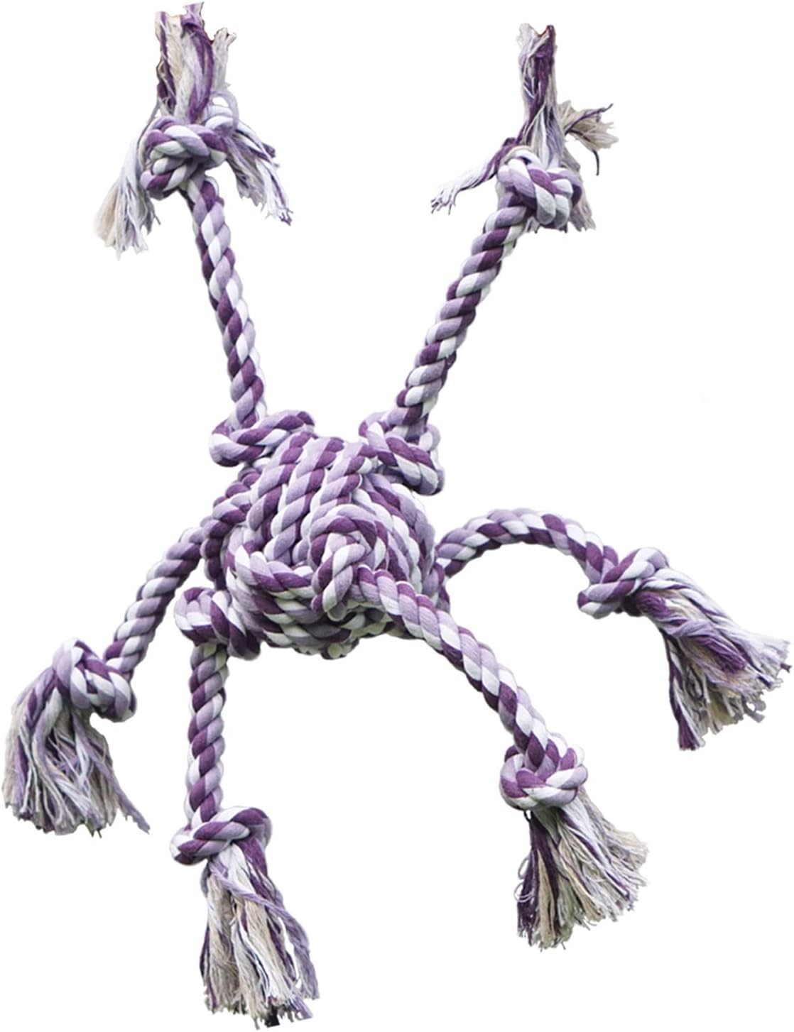 Meow&Woof Interactive Rope Toys for Aggressive Chewers - 1.7lbs Indestructible Ropes with 7 Knots for Large Dogs, Tug of War Teeth Cleaning Enrichment for Medium Breeds-Blue