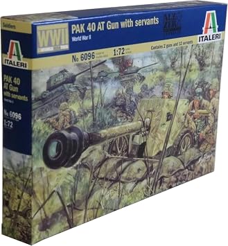 PLATZ ITALERI IT6096 1/72 WW2 German Anti-Tank Gun PAK40 & Artillery Plastic Model