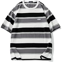 Gothic Casual Loose Oversized T-Shirt Harajuku Street Trend Men and Women Wearing Printed Stripes for Couples