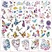 Tattoo Kinder, Groß Einhorn Schmetterling Tattoo Set, 13 Blätter Kindertattoos Mädchen, Temporäre Tattoos Kinder Aufkleber Sticker für Mädchen Kindergeburtstag Mitgebsel Party Dekoration