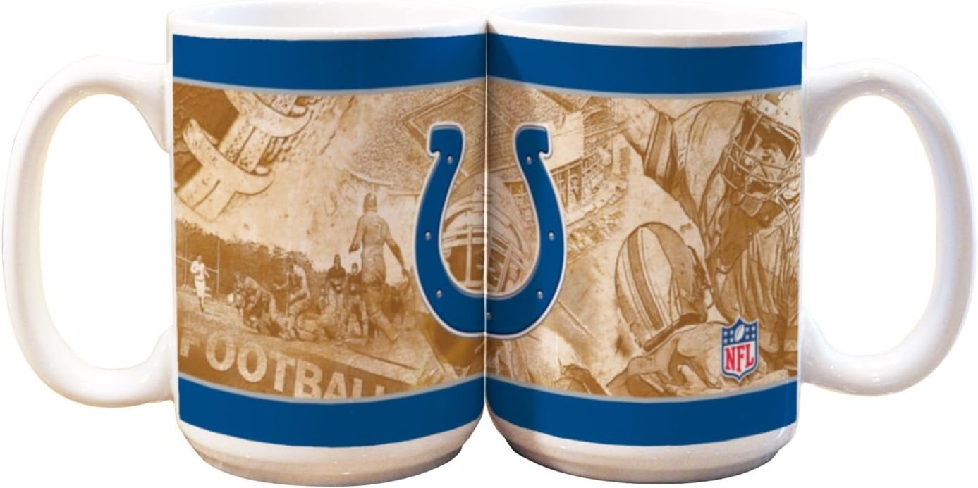 NFL Indianapolis Colts Nostalgic 15W Mug (2 Pack) Sports