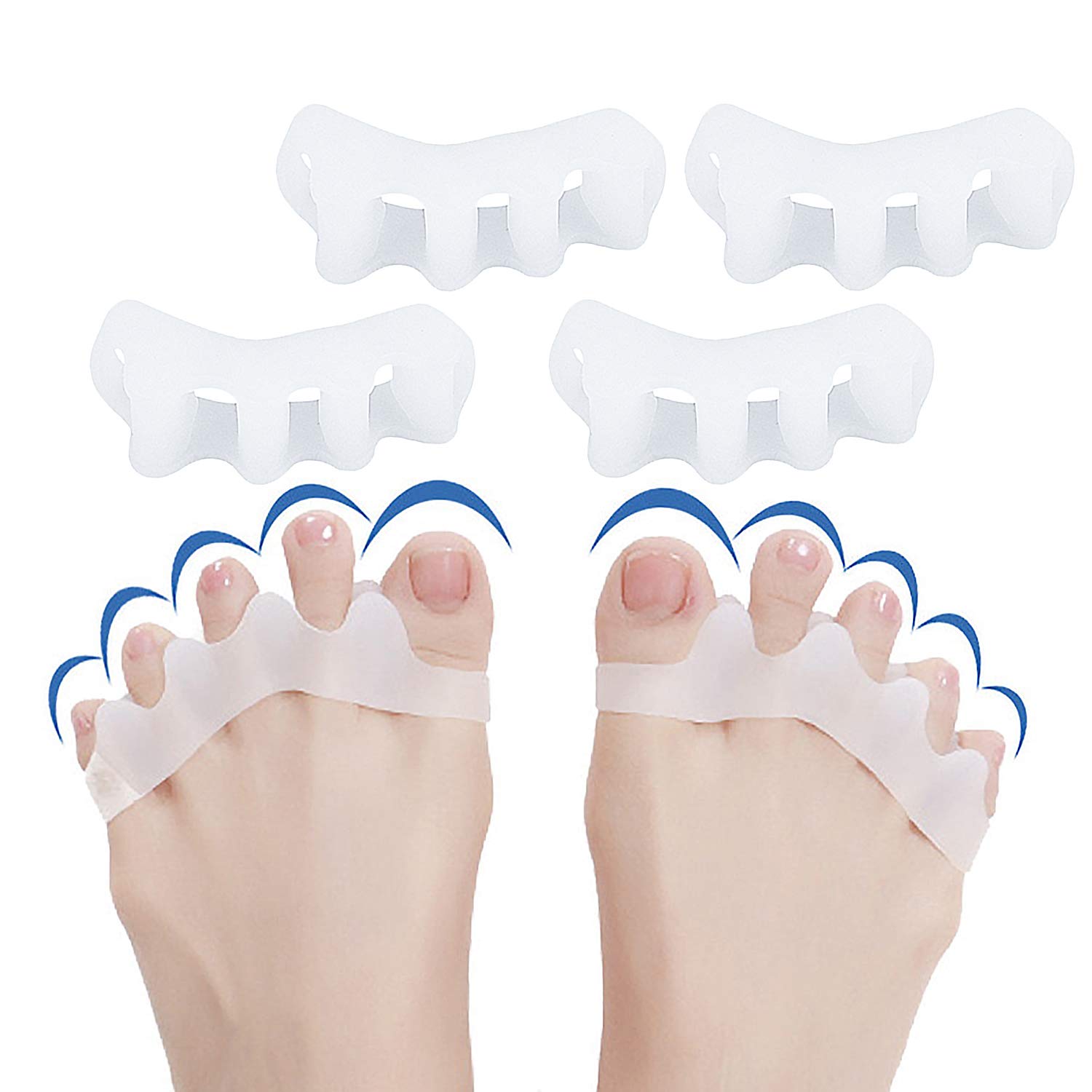 2Pairs Silicone Toe Separators Toe Spreaders Toe Stretchers