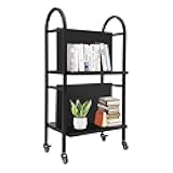 Ageanbri 2 Tiers Rolling Library Book Cart 13