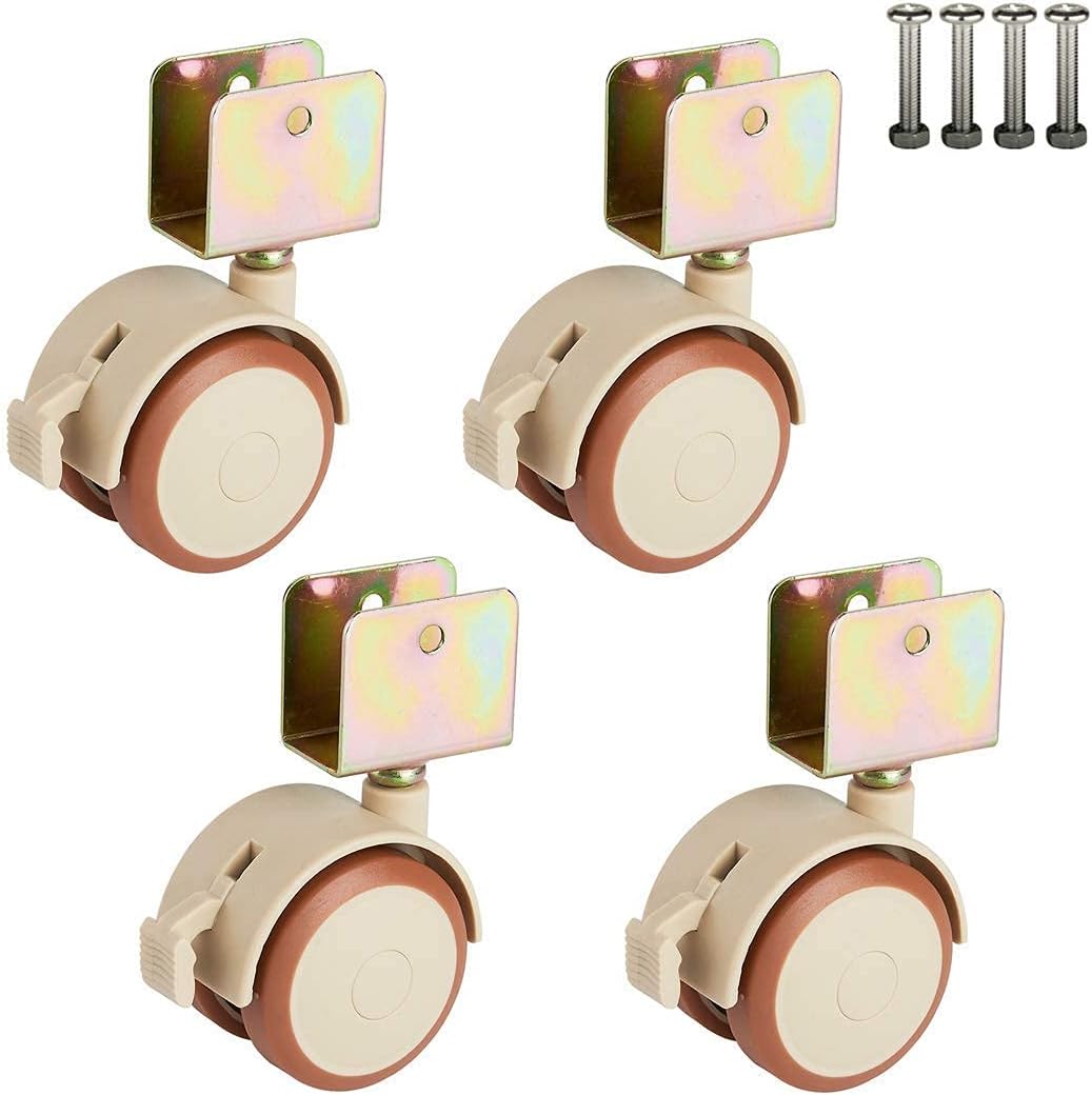 Heavy Duty Swivel Castor, 1.9" 47mm Swivel Caster Wheels with UBracket,Furniture