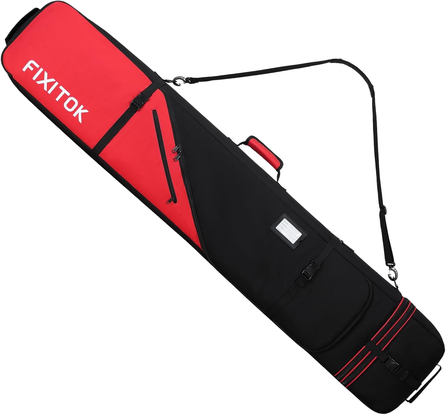 FIXITOK Snowboard & Ski Bag for Air Travel, Waterproof Full Padded Snowboard Bag Fit Board, Boots, Clothes, Helmet and Gear, Adjustable Length Ski Bag(157CM-181CM)