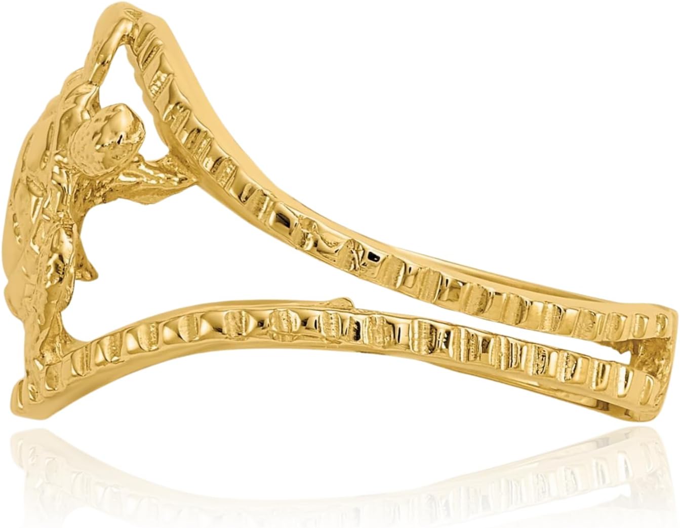 IceCarats 14K Solid Yellow Gold Sea Turtle Adjustable Toe Ring Polished, Textured for her