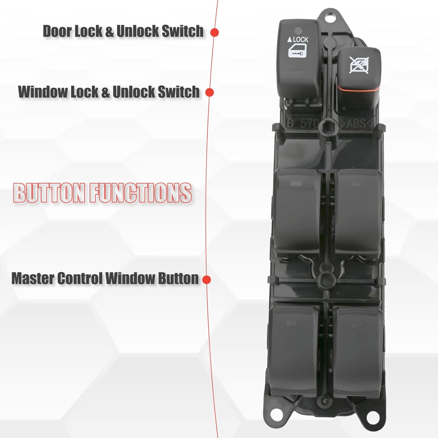 84040-60052 Master Power Window Switch Driver Side Compatible with GX470 2003-2009 Land Cruiser 2003-2007 4.7L V8