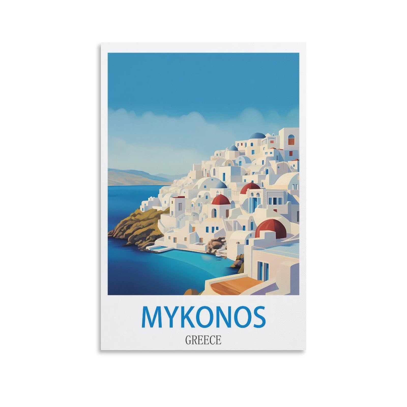 FZYUEN Mykonos Greece Vintage Travel Posters 24x36inch(60x90cm) Canvas Wall Art Prints for Wall Decor Room Decor Bedroom Decor