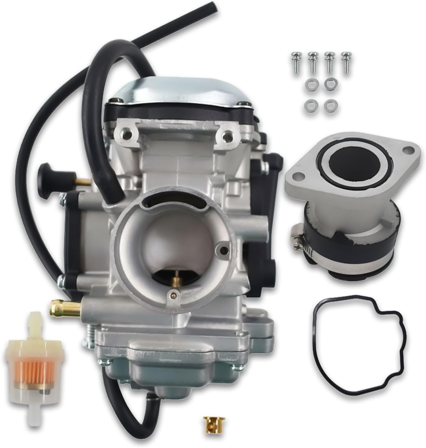 labwork Carburetor and Intake Replacement for Yamaha Bear Tracker 250 YFM250 1999 2000 2001 2002 2003 2004 4XE-14140-12-00 4XE-14140-13-00
