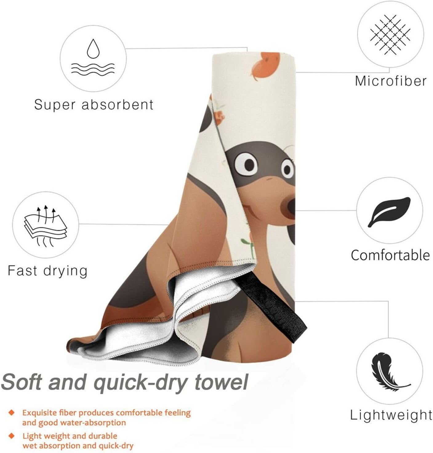 KHiry Microfiber Towel Beach Towels My Dog Dachshunds Quick Dry Towel Soft Lightweight Travel Towels Absorbent Large Easy Pack Travel Things Beach Blanket for Gym Sports Swimming