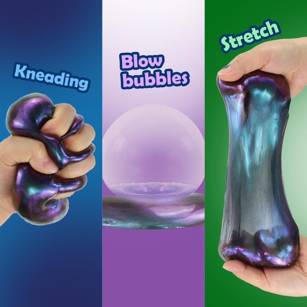 WATERELF Easter Eggs Galaxy Slime for Kids, Easter Basket Stuffers Fidget Sensory Artistic Therapy Slime Toys for Boys Girls Adults, Stress Relief Non-Sticky - 420ml 18oz one Can - Mercury-Green
