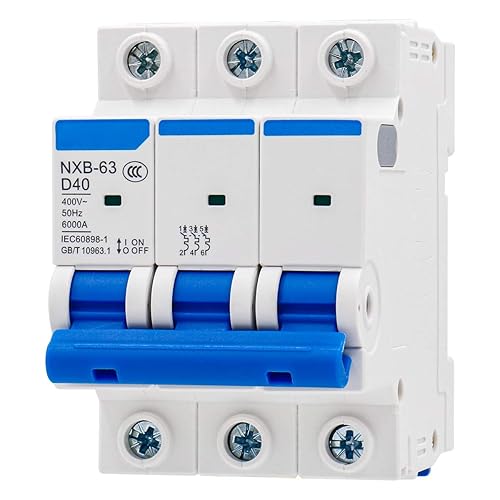 Baomain Mini disyuntor NXB-63 D40 AC 400V 40Amp 3 Pole DIN Rail montaje trabajo para protección del motor y compresor de aire