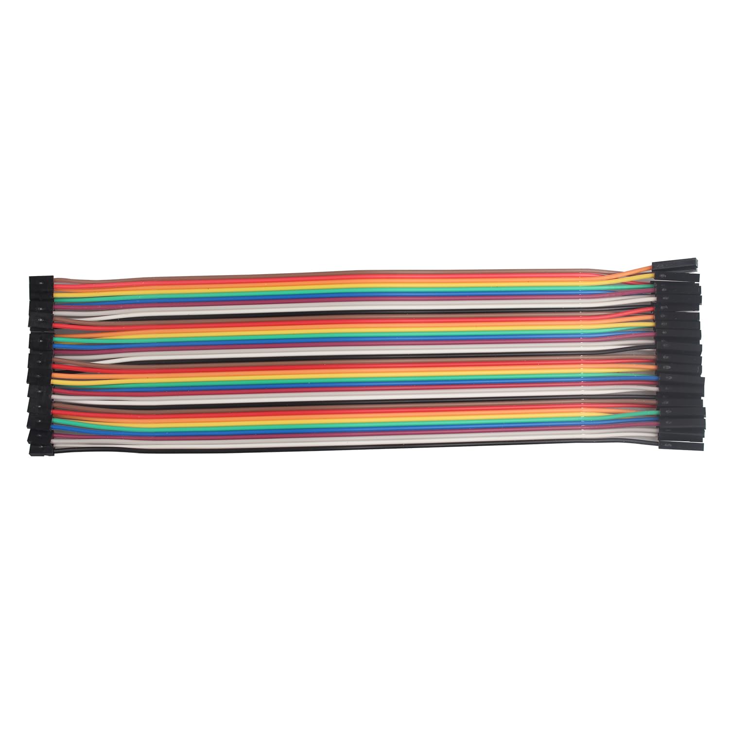 ZDE 40 sztuk 20 cm przewodów Jumper do płytki stykowej, przewód płaski, gniazdo na gniazdo 2,0 mm do 2,54 mm odstęp, kable Dupont, kompatybilne z Arduino i Raspberry Pi Breadboard