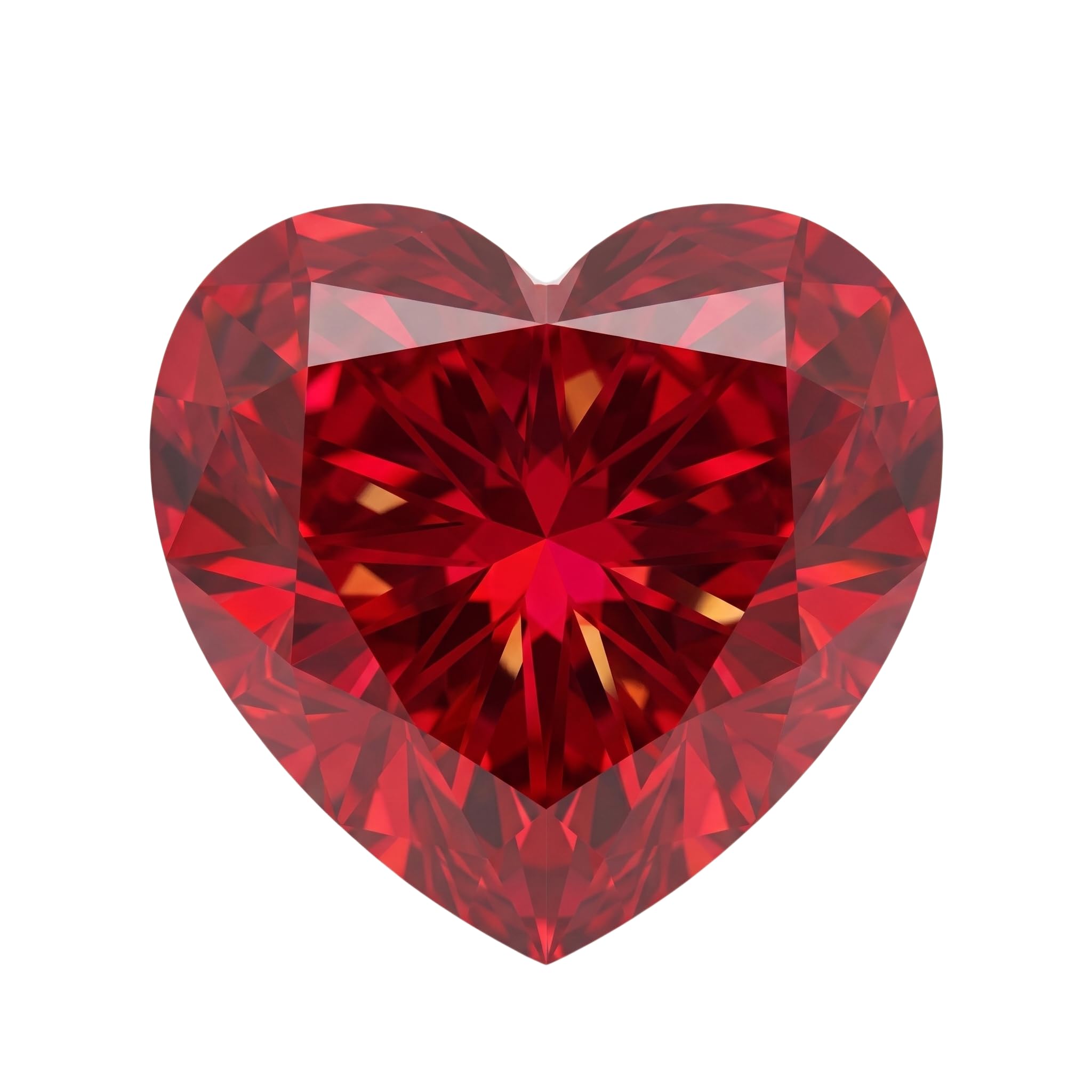 8 mm / 3,5 ct hodowany w laboratorium rubin szlif serca z certyfikatem