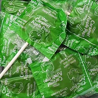 Tootsie Caramel Apple Pops, Wrapped, Bulk, Green Apple Flavored Hard Candy With A Delicious Caramel Coating (2 Pounds)