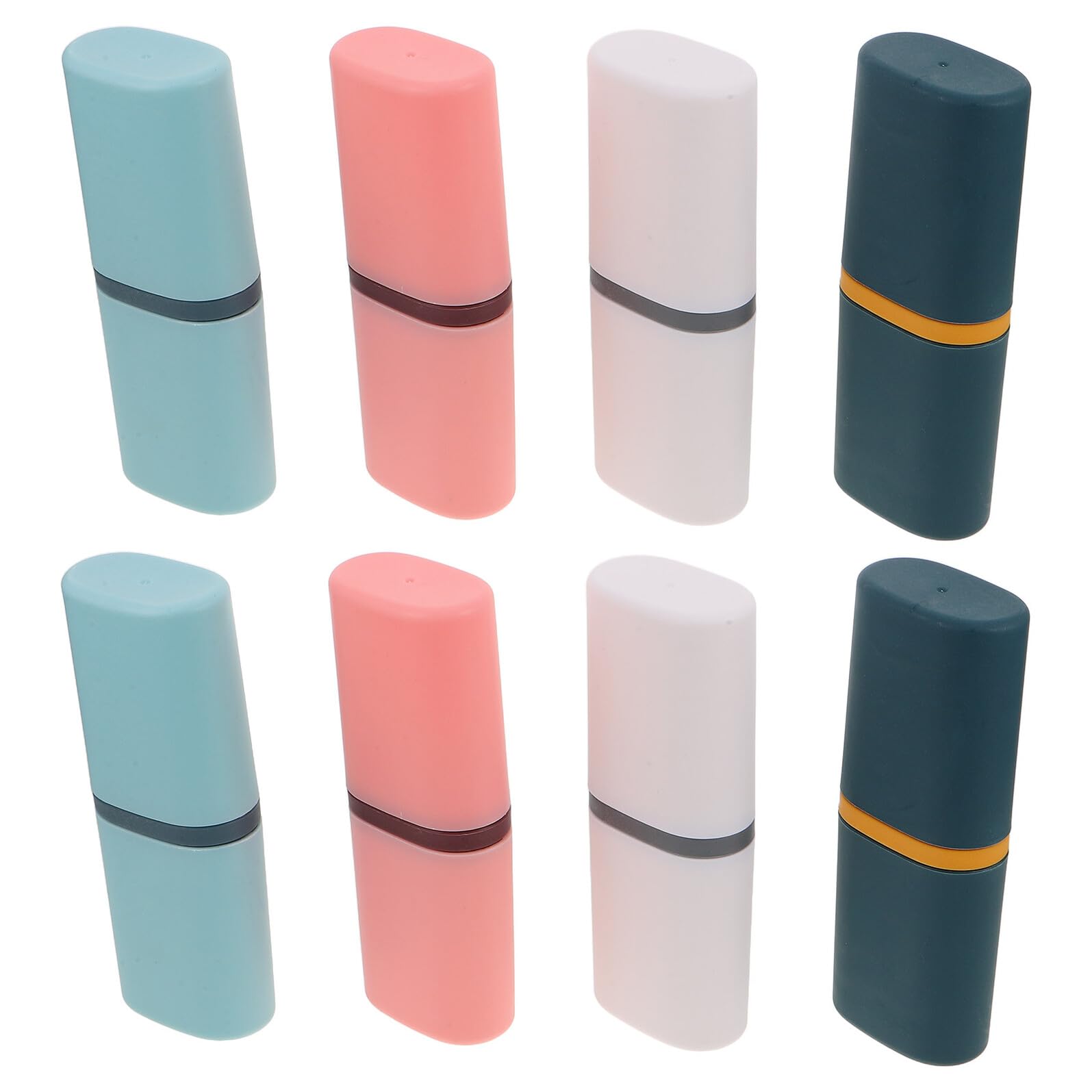 8 pezzi Porta Spazzolino da Viaggio Antipolvere con Contenitore Dentifricio Custodia Portatile per Viaggi Campeggio e Casa Organizer Compatto per Bagno con Salvaspazio e Igienico