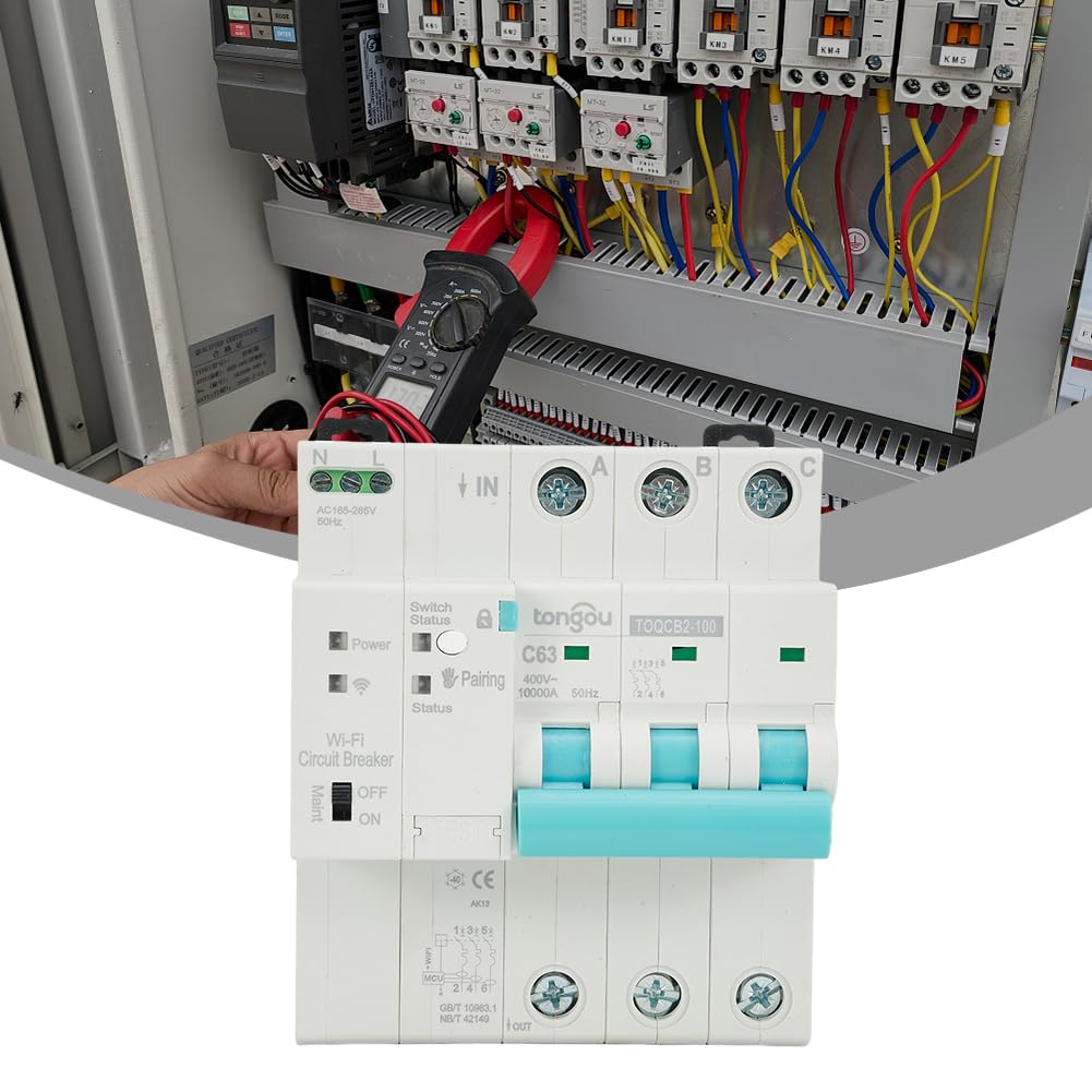 für TUYA MCB WIFI Messleistungsschalter Smart Circuit Breaker, für Smart Life Timer Fernbedienung kabellos, 4P