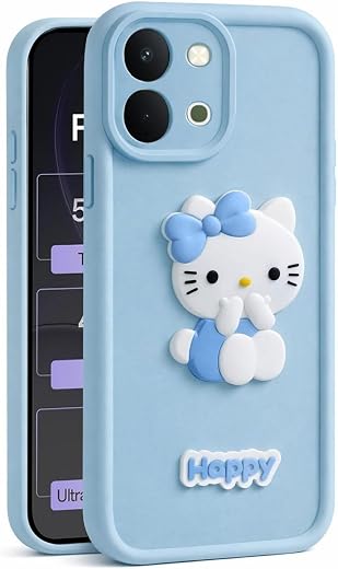 AeoFit Cute 3D Cartoon Soft Silicone Back Cover for Vivo Y51 Pro 5G – Stylish Design Slim Protective Case with Camera Prot...