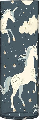 Cartoon and Cute Unicorns Midnight Blue Plastic Flower Vases 11.8 x 3.9 Inch decorative Candle Holder Clear Wedding Table Office Party jarron para