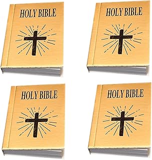 KICHOUSE 4 Pçs Mini Livro Bíblico Para Mini Decoração Presentes Livrescos Mini Livro Casa Mini Casa Bíblia Decoração Casa De Bonecas Bíblia Vire A Página Papel Mubarak Casa De Bonecas Em