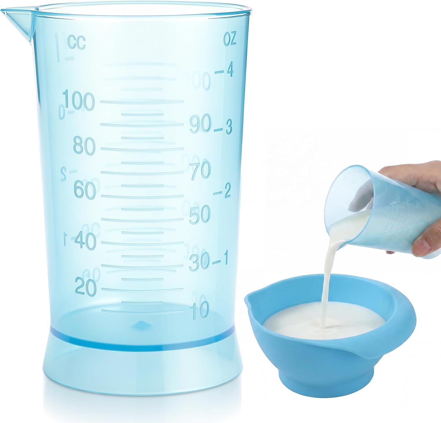 2 Pcs Hair Dye Measuring Cups, 4 oz, Transparent