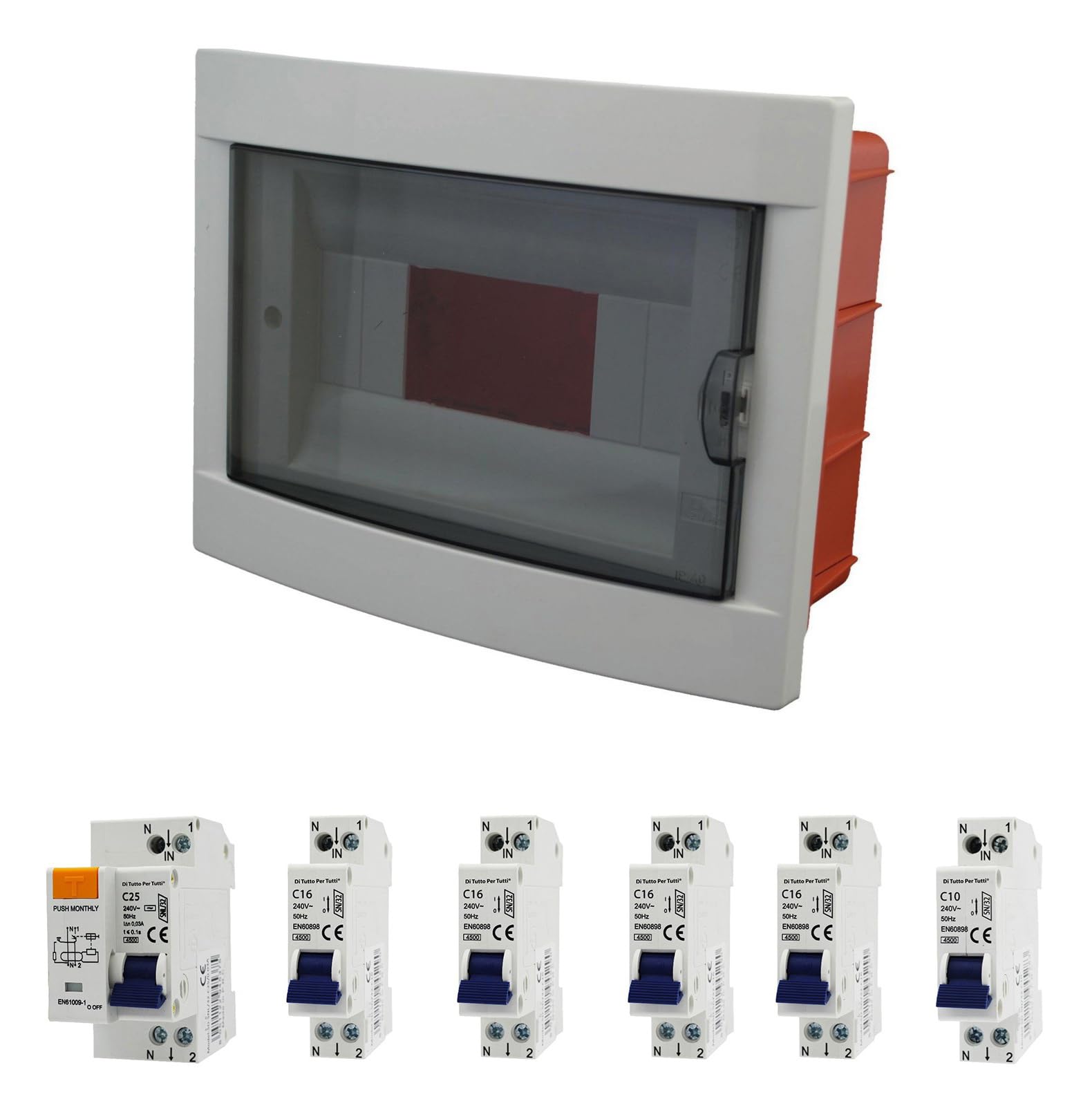 Quadro Elettrico Completo 8 Moduli con Salvavita e Magnetotermici – Centralina da Incasso IP40 per Casa e Appartamento