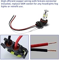 Vista 4 de Kewucn 2 piezas H8/ H9/ H11 adaptador hembra para coche, arnés de cableado, conectores de cable, universal para faros o luces antiniebla, arnés