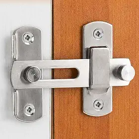 Trava Fechadura de Porta A?o Inoxid?vel 180? Trinco Tarjeta Ferrolho