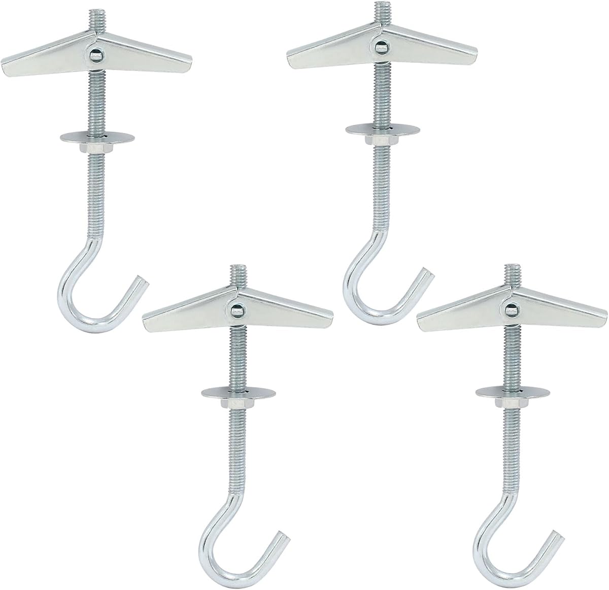 Hordion 4 Packs Plasterboard Ceiling Hooks, Spring Toggle Wing Bolts Hanger | Heavy Duty Ceiling Anchor Swag Hook for Hanging Plants