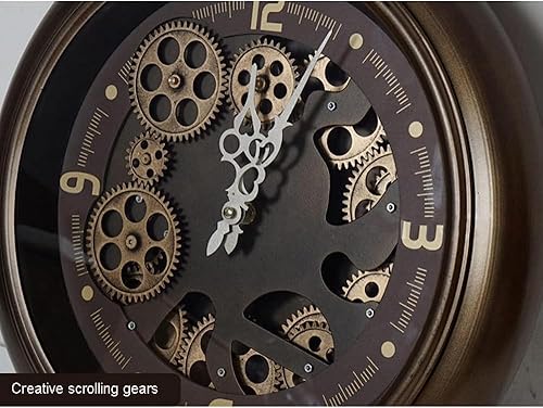 Miniatura 6 de Reloj de pared retro de gran industria, engranaje de metal, reloj de pared, sin garrapatas, operaciones de batería, sala de estar, cocina,