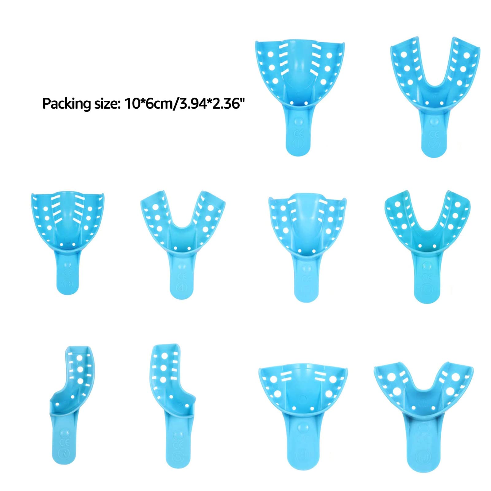 10x vassoi per impronte dentali monouso vassoi perforati per autoclave Strumento accessorio dentale Sbiancamento dei denti Forniture per dentisti 10 pezzi porta denti vassoi per impronte dentali in