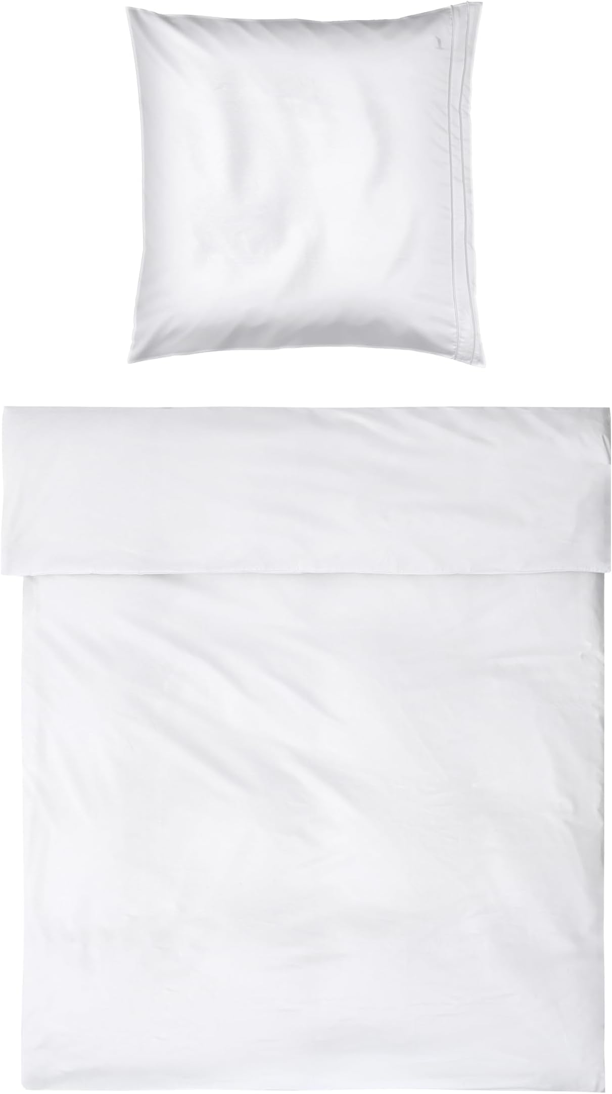 MÖVE Noblesse Bed Linen Set 155 x 220 cm + 80 x 80 cm 100% Cotton White/Moonlight