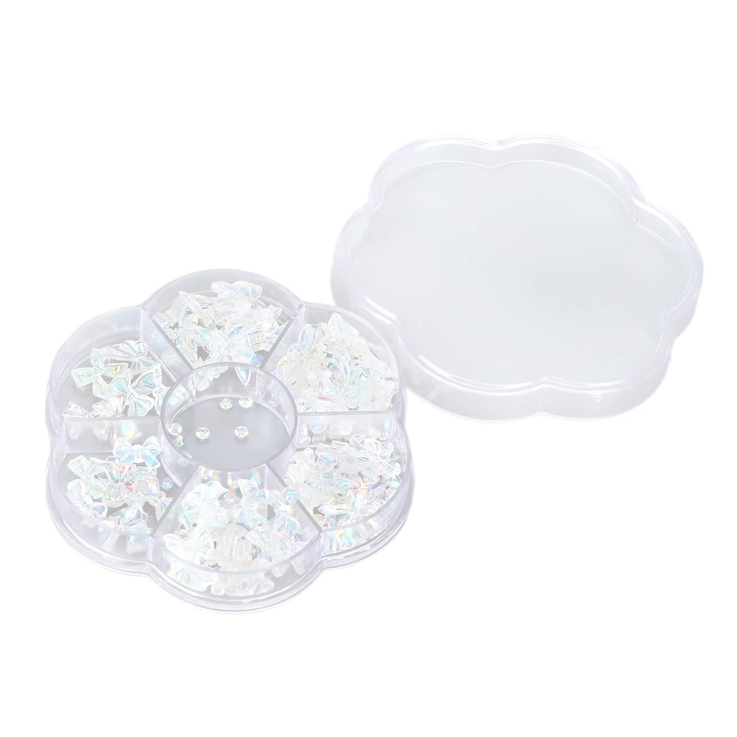 Resin Bowknot Pearl Charms for Nail Art - 6 Colors 3D French Charms With Box, Non-Sticky for Crafting, DIY Decoration (Par White)-image-14