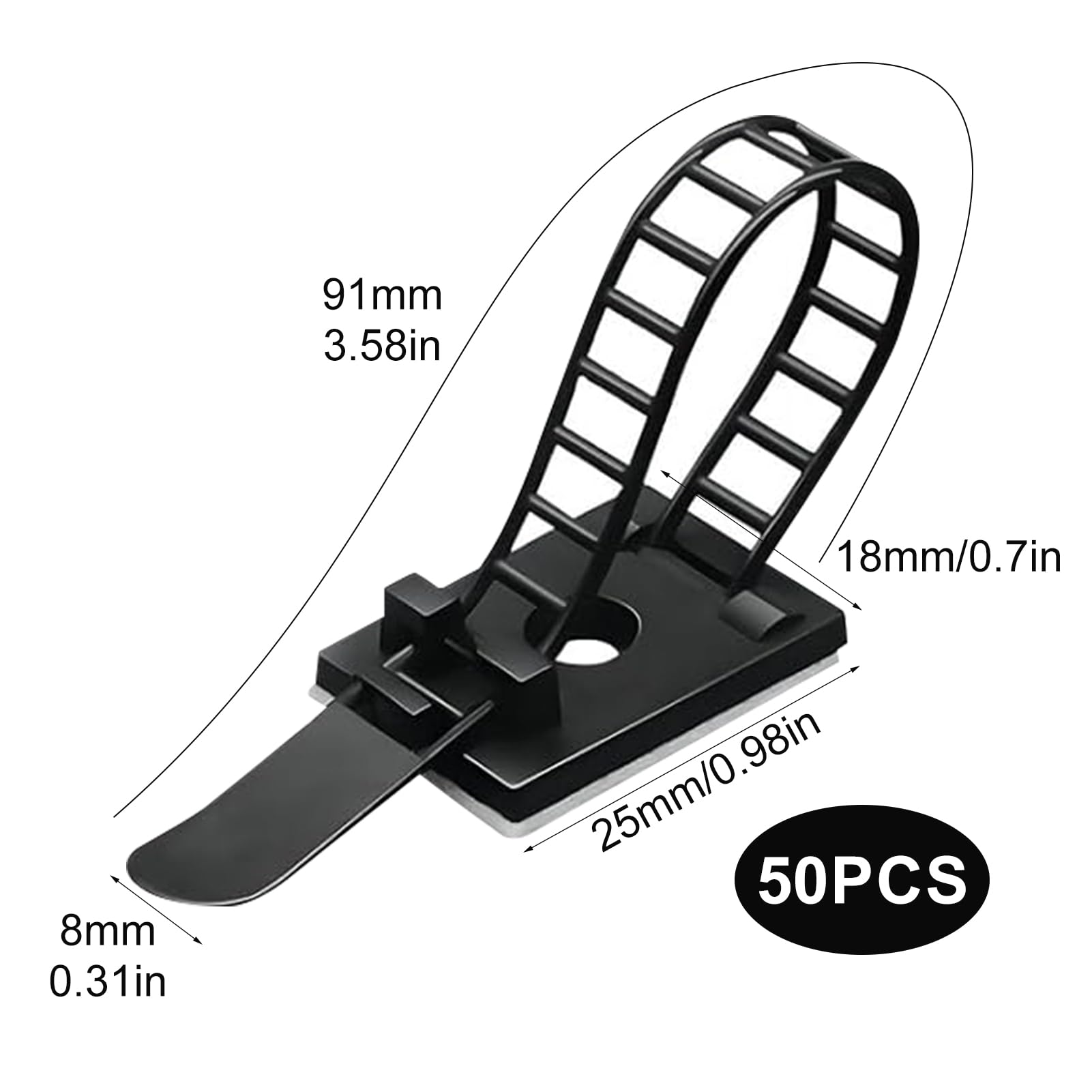 6 Kabel-Clips + 10 Wiederverwendbare Kabelbinder – Selbstklebend, Für Schreibtisch & Büro, Kabelorganisation