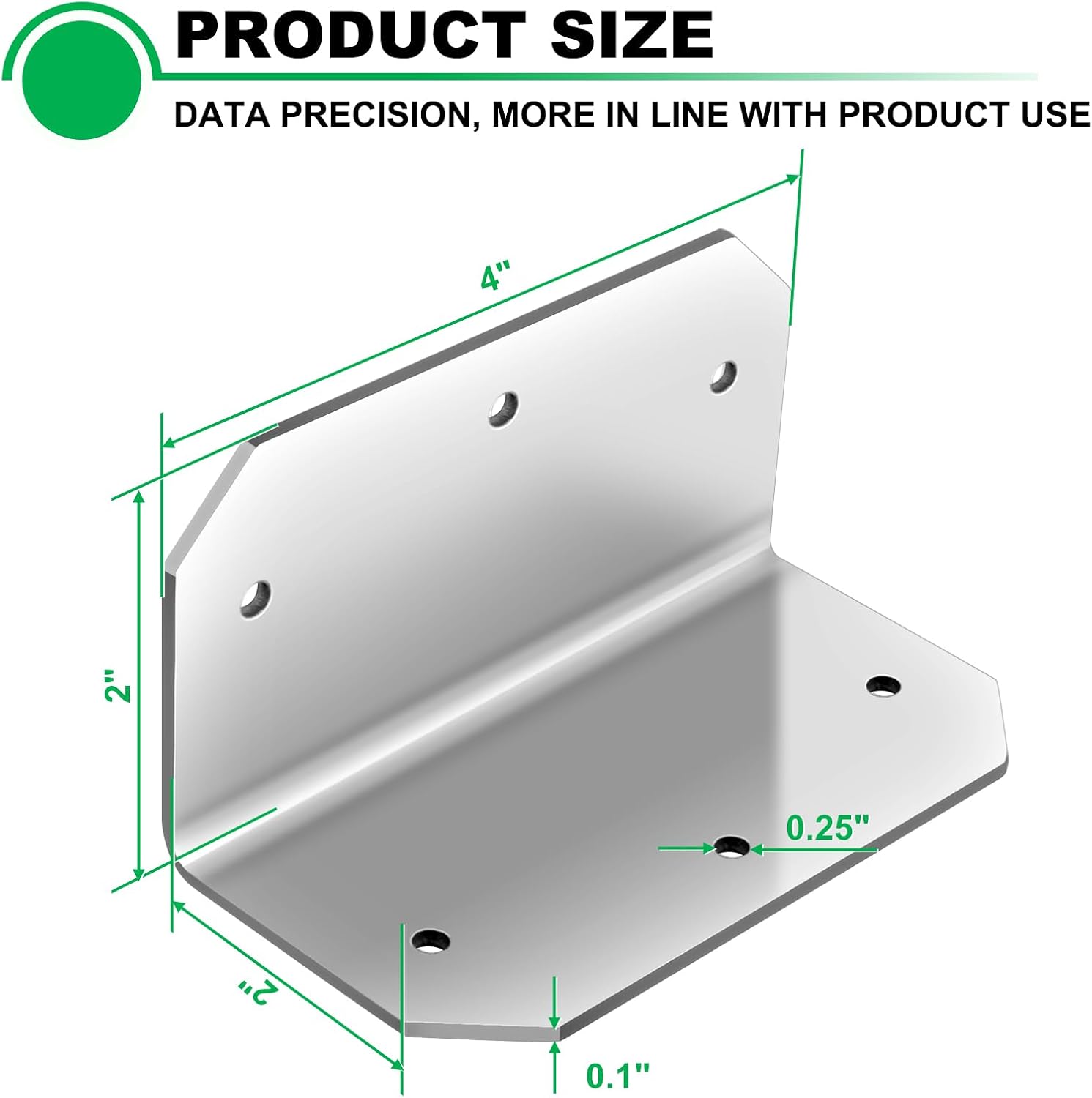 8 Pack Corner Brace 4x2 Heavy Duty Stainless Steel Shelf Bracket, Corner Brackets for Wood, Joint Right Angle Bracket