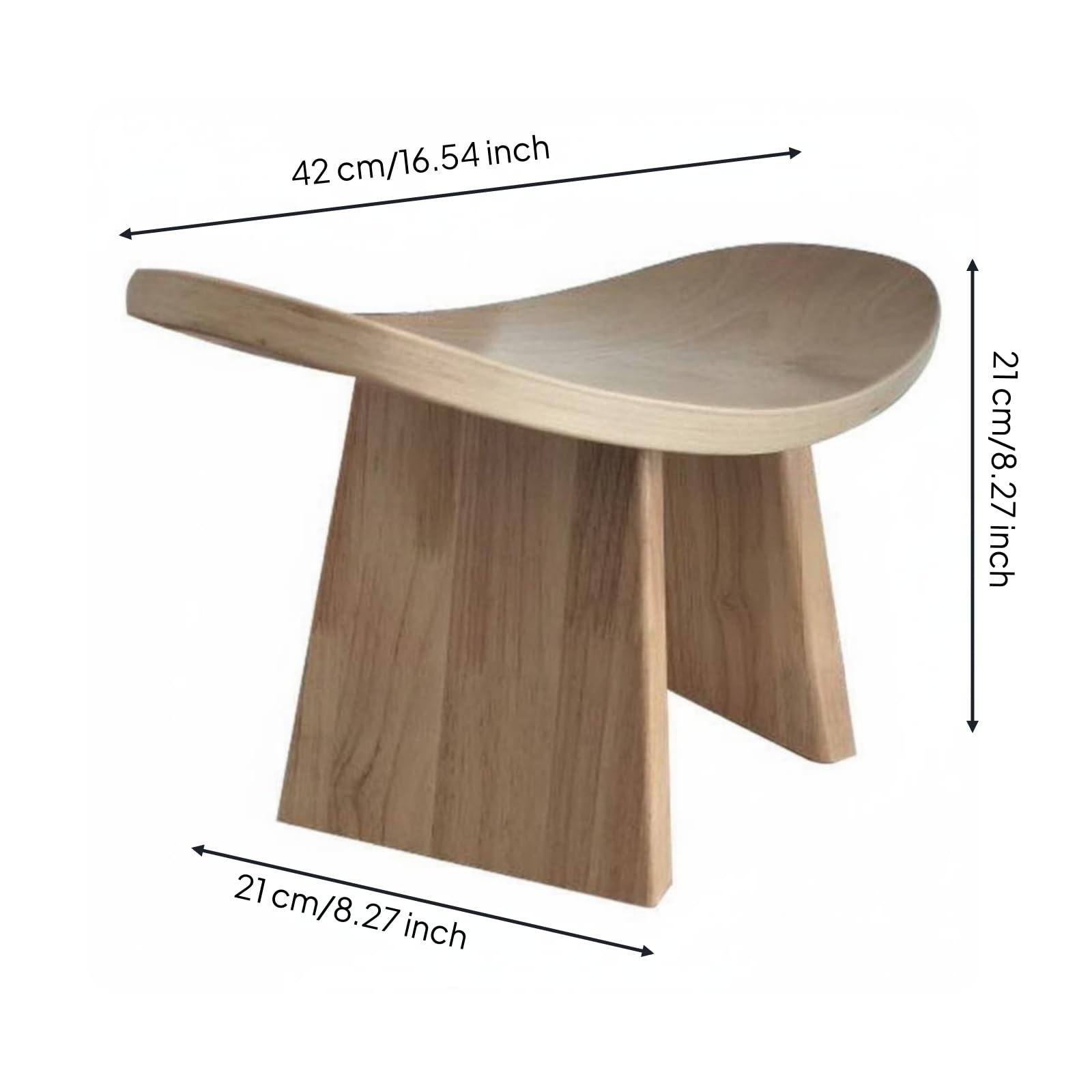 Holz Meditationsbank Massivholz hölzerner Meditationshocker ergonomisch ergonomische Kniebank aus Holz für Meditierende, Color to 9, M Mit Schnalle