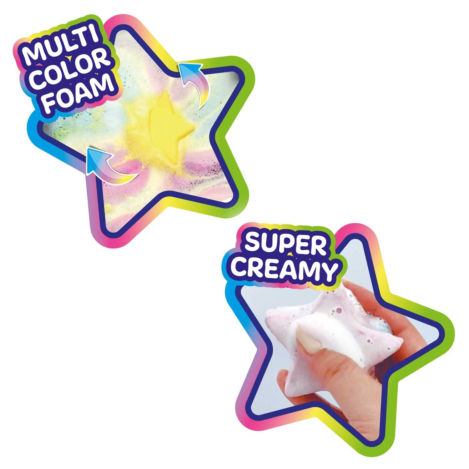 INKEE Foamy Star | bomba do kąpieli dla dzieci w kształcie gwiazdy, kula do kąpieli z aromatem jagód, 70 g, super kremowa