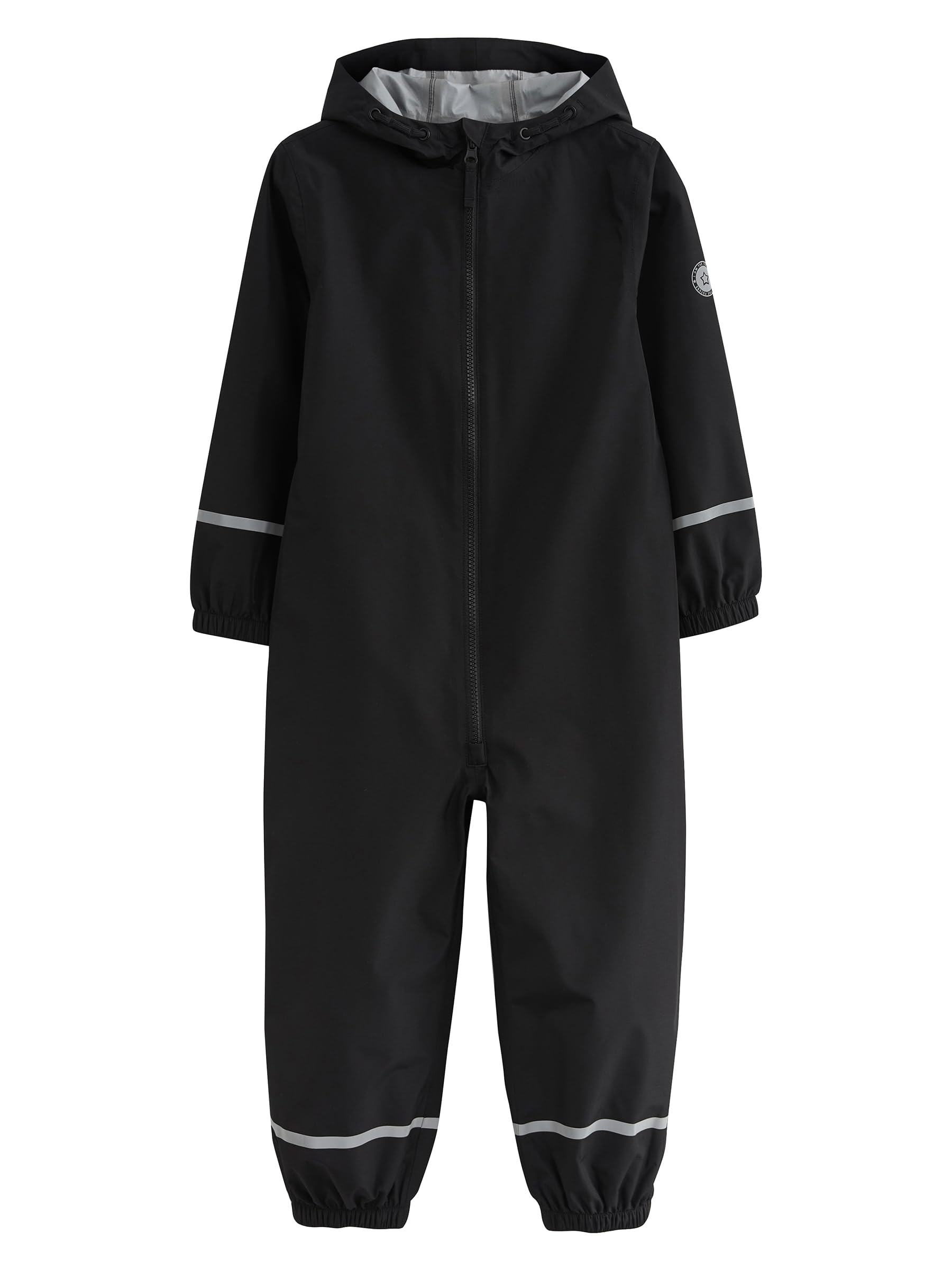 Combinaison Imperméable Zippée à Capuche pour Fille - Noir 9 Ans