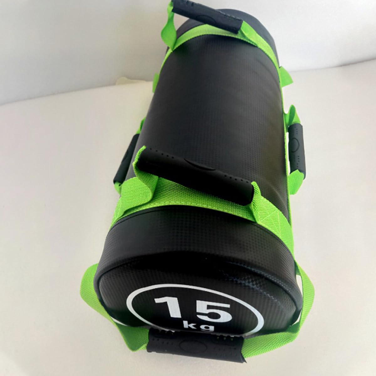 Mikikit Gewichtheber Sandsack aus PVC und Stoff mit Griffen für Krafttraining Fitness Übungstasche Grün für Effektives Training und Muskelaufbau
