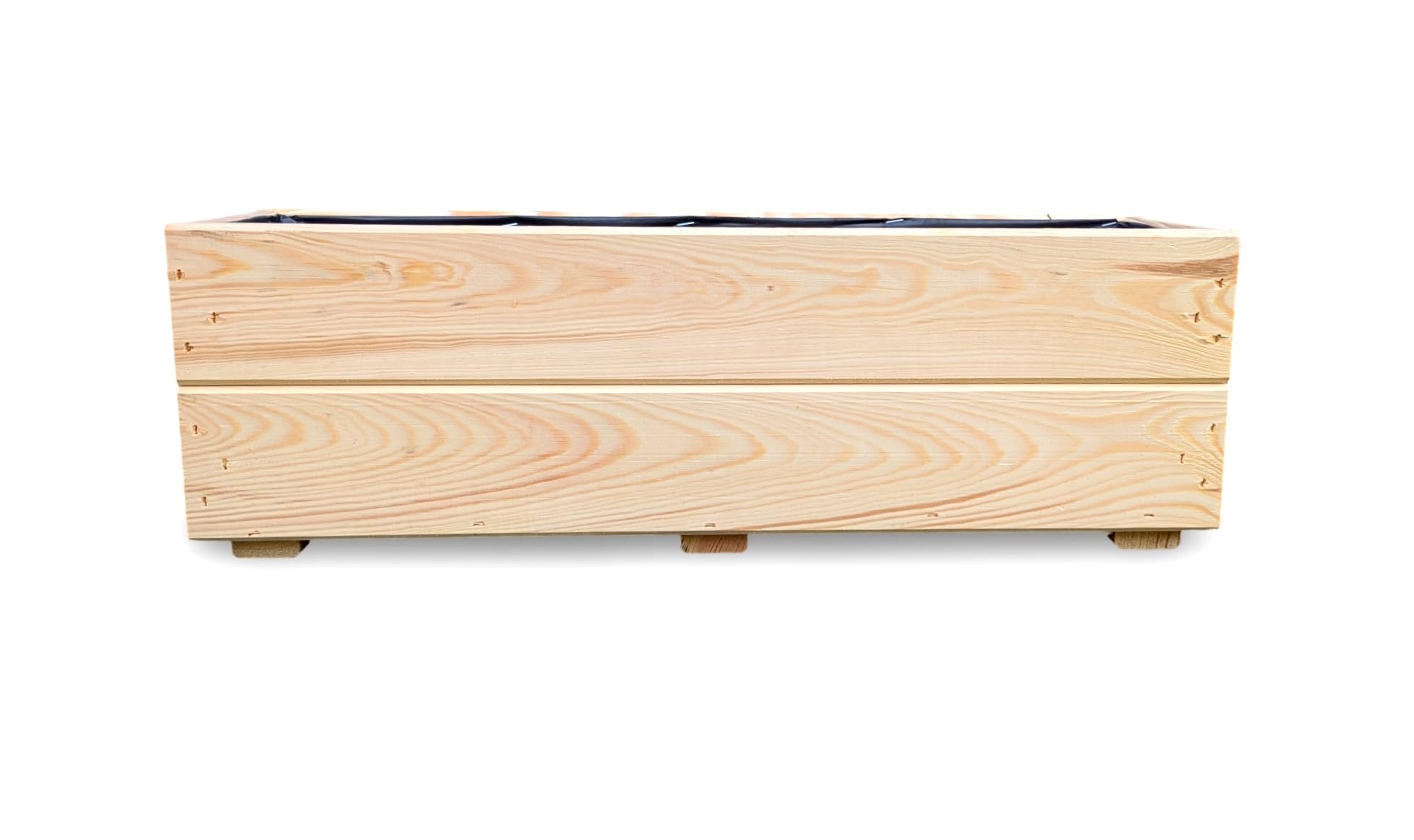 FKL DESIGN Home Deco Jardinera de Madera 60 cm – Macetero de Abeto Impregnado con Revestimiento y Drenaje – Jardinera para Balcón Terraza y Jardín – Montada, D27 (Crudo, 60 cm)