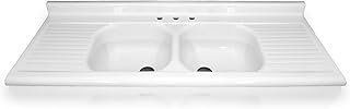 66" x 25" Double Bowl, Double Drainboard Farmhouse Sink Reproduction