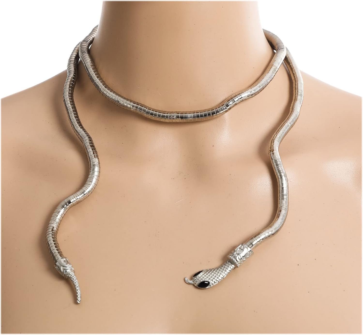 Vista 4 de KEHAWK Gargantilla de serpiente punk flexible ajustable con diseño de serpiente flexible y multiusos, para mujer, Zinc, No es una piedra preciosa