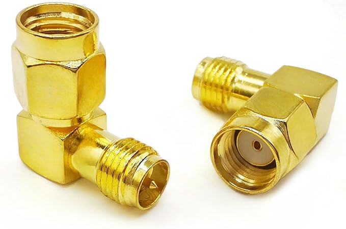Adaptador SMA Codo 90° RP-SMA Macho a Hembra para Antena Radio miniatura 2