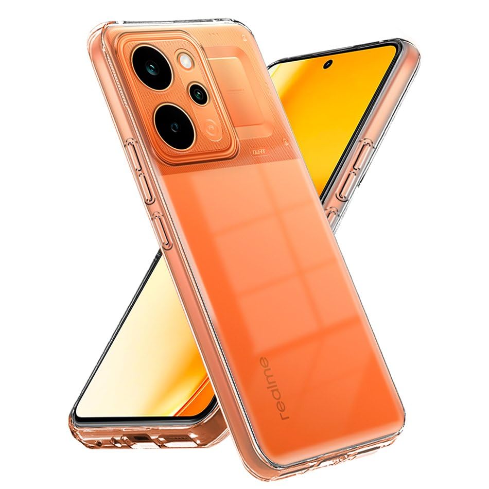 Image of Fashionury Crystal Clear Case for Realme P4 Power 5G / Realme Narzo Power 5G | Yellowing Resistance | Transparent TPU Silicone | Raised Camera Lips | Slim Transparent Cover